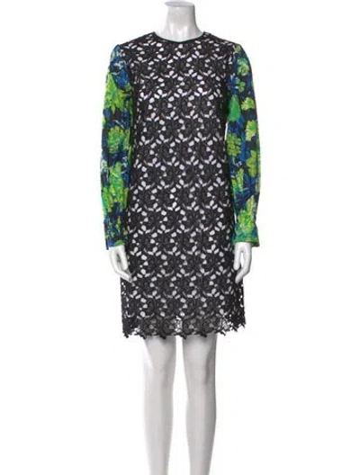 Pre-owned Msgm Lace Pattern Mini Dress In Multi