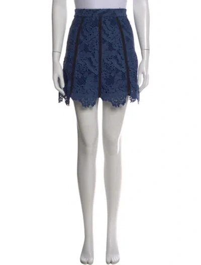 Pre-owned Msgm Lace Pattern Mini Skirt In Blue