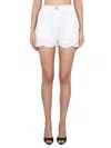 Msgm Delicate Lace Shorts With Scalloped Hem In Multi