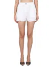 Msgm Delicate Lace Shorts With Scalloped Hem In White