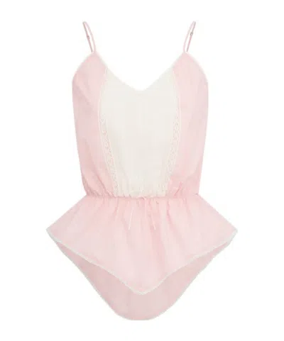 Msgm Lace Tank Top In Pink