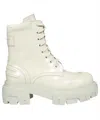 Msgm Lace-up Ankle Boots In White
