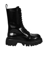 Msgm Lace-up Ankle-high Boots In Black