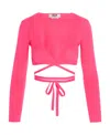 Msgm Pink Polyester Cardigan In Pink