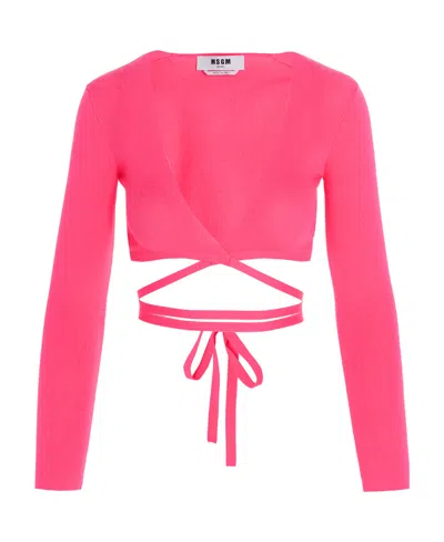 MSGM MSGM V-NECK CROPPED TOP