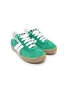 Msgm Lace-up Suede Sneakers In 绿色
