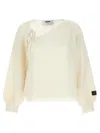Msgm Knotted Sweater In Neutral