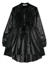 Msgm Lamé Ruffled Mini Dress In Black