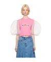 Msgm Lantern Sleeve T-shirt In Blue