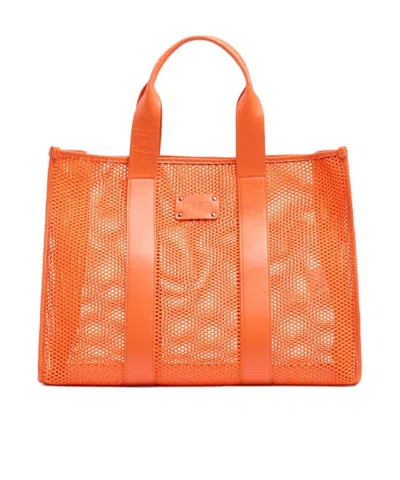 Msgm Large Mesh Bag In Orange