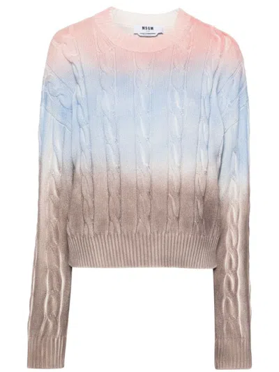 Msgm Lavender Cotton Sweatshirt For Women