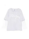 Msgm Layered Logo-print T-shirt In Gray