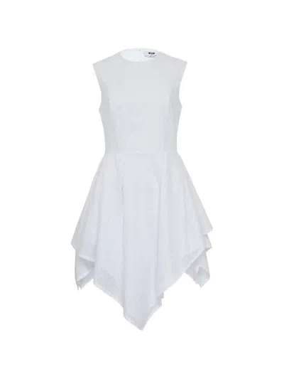 Msgm Layered Mini Dress In Neutral