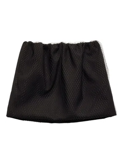 Msgm Layered Mini Skirt In Black