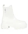 Msgm Leather Ankle Boots In White