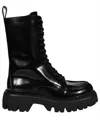 Msgm Leather Boots In Black
