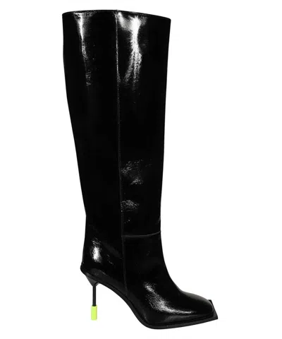 Msgm Leather Boots In Black