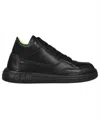 Msgm Leather Low Sneakers In Black