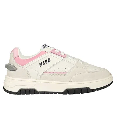 Msgm Leather Low-top Sneakers In White