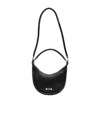Msgm Leather Shoulder Bag In Black