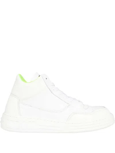 Msgm Leather Sneakers In White