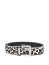 Msgm Leopard-print Calf-hair Belt In Neutral