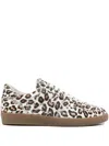 Msgm Leopard-print Calf-leather Sneakers In Neutral