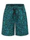 Msgm Spotted Printed Shorts In Blue