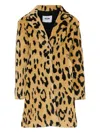 Msgm Leopard-print Faux-fur Coat In Brown