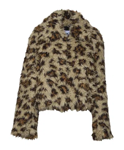Msgm Leopard-print Jacket In Multi