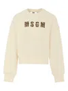 Msgm Leopard-print Logo Sweatshirt In Neutral