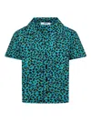 Msgm Leopard-print Shirt In Blue