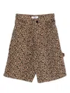 Msgm Leopard-print Shorts In Brown