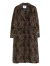 Msgm Leopard-print Single-breasted Coat In Brown