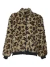 Msgm Plush Animal Print Coat With Structured Silhouette In Animal Print