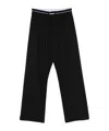 Msgm Virgin Wool Sweatpants With Logo In Black