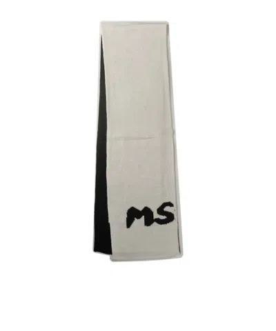 Msgm Letter Scarf In Nude