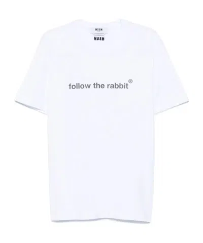 MSGM MSGM 'FOLLOW THE RABBIT' QUOTES JERSEY T-SHIRT
