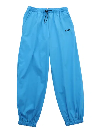 Msgm Light Blue Baggy Trousers