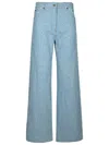 Msgm Logo-appliqué Wide-leg Jeans In Blue