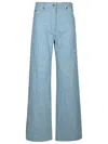 Msgm Logo-appliqué Wide-leg Jeans In Blue