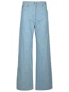 Msgm Logo-appliqué Wide-leg Jeans In Blue