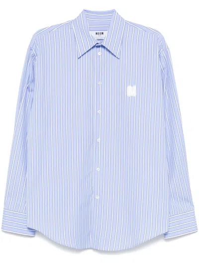 MSGM LIGHT BLUE COTTON SHIRT