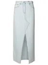 Msgm Distressed Maxi Skirt In Blue