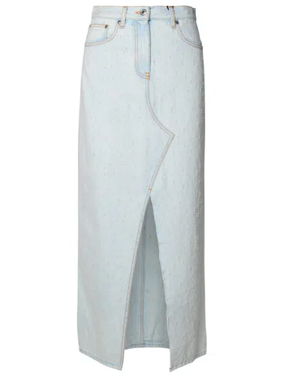 MSGM LIGHT BLUE COTTON SKIRT