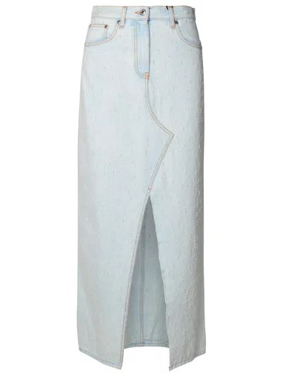 Msgm Light Blue Cotton Skirt