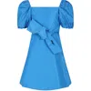 MSGM LIGHT BLUE DRESS FOR GIRL WITH LOGO