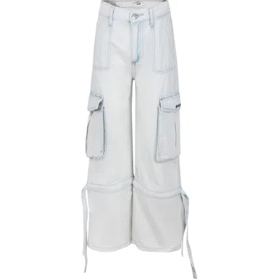 Msgm Kids' Light Blue Jeans For Girl With Logo In Denim