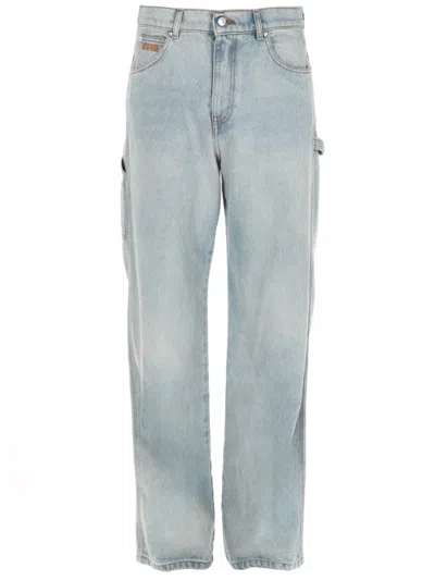 MSGM MEN LIGHT BLUE STRAIGHT JEANS, 34 LUXURY JEANS FOR MEN DARVEYS