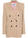 Msgm Women's Jacket Sand Arena | Size 42 | 41mdg09y Color 24701023 In Brown